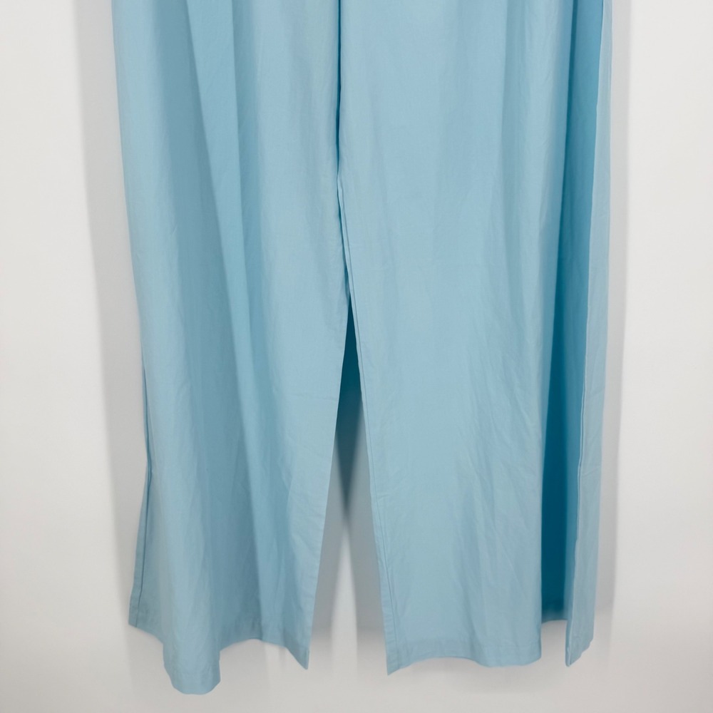 NWOT Stark X Wide Leg Pants Light Blue Cotton Stretch Drawstring Made in USA M - Picture 8 of 15